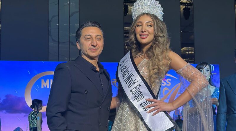 النجمة مي سليم تتألق من تصاميم المبدع ماهر غلاييني في حفل انتخاب Miss Arab world Europ.