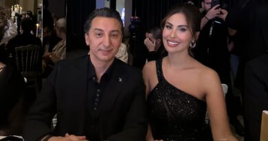 النجمة مي سليم تتألق من تصاميم المبدع ماهر غلاييني في حفل انتخاب Miss Arab world Europ.